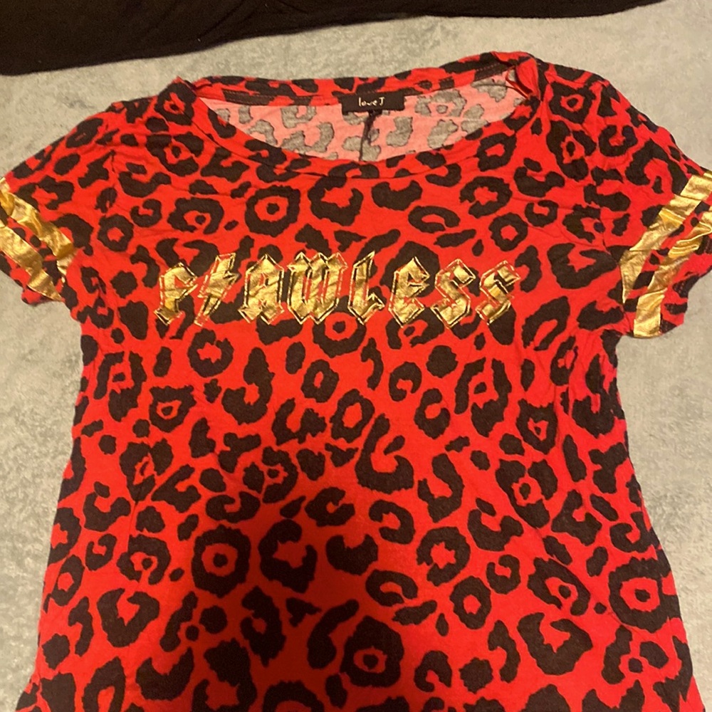 Red Cheetah Print T shirt